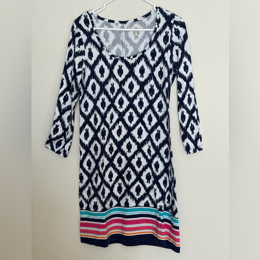 Lilly Pulitzer Dress Women’s Size M cotton navy and white
